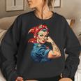 Girl Power We Can Do It Rosie The Riveter Woman Super Mom Women Crewneck Graphic Sweatshirt Gifts for Her