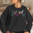 Golden Retriever Mom Dad Heartbeat Tie Dye Dog Gift V2 Women Crewneck Graphic Sweatshirt Gifts for Her