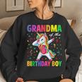 Grandma Of The Birthday Party Gifts Boys Dabbing Unicorn Women Crewneck Graphic Sweatshirt Gifts for Her