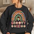 Groovy Kid 60S Theme Costume 70S Style Outfit Rainbow Hippie Women Sweatshirt Gifts for Her