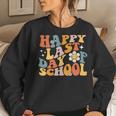 Happy Last Day Of School Groovy Teacher Student Kids Women Sweatshirt Gifts for Her