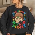 His Fight Is My Fight Autism Awareness Mom Dad Autism Women Crewneck Graphic Sweatshirt Gifts for Her