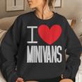 I Love Minivans Heart Mini Van Funny Parent Mom Dad Quote Women Crewneck Graphic Sweatshirt Gifts for Her