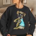 I Love Mom Funny Boxer Tattooed Women Crewneck Graphic Sweatshirt Gifts for Her