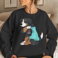 I Love Mom Tattoo Bernese Mountain Dog Funny Mothers Day Women Crewneck Graphic Sweatshirt Gifts for Her