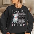 I Love My Pitbull Pittie Mom Mama Dad Youth Funny Women Crewneck Graphic Sweatshirt Gifts for Her