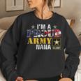 Im A Proud Army Nana American Flag Military Gift Veteran Women Crewneck Graphic Sweatshirt Gifts for Her