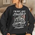 Im Not Just Dads Little Girl Im A Veterans Daughter Women Crewneck Graphic Sweatshirt Gifts for Her