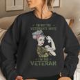 Im The Veteran Not The Veterans Wife Women Veteran Women Crewneck Graphic Sweatshirt Gifts for Her