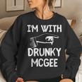 Im With Drunky Mcgee Funny Couples St Patricks Day Women Crewneck Graphic Sweatshirt Gifts for Her