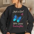 Just A Girl Who Loves Butterflies Funny Monarch Butterfly Women Crewneck Graphic Sweatshirt Gifts for Her