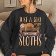 Just A Girl Who Loves Sloths Gift Cute Sloth Lover Mom Kids Women Crewneck Graphic Sweatshirt Gifts for Her