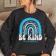 Be Kind Autism Awareness Groovy Rainbow Choose Kindness Women Sweatshirt Gifts for Her