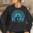 Be Kind Autism Awareness Leopard Rainbow Choose Kindness Women Sweatshirt Gifts for Her