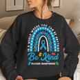 Be Kind Autism Awareness Leopard Rainbow Choose Kindness Women Sweatshirt Gifts for Her