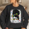 Be Kind Autism Awareness Messy Bun Afro Autistic Girl Woman Women Sweatshirt Gifts for Her