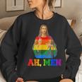 Lgbt Christian Ah Men Gay Pride Rainbow Flag Jesus Lover Women Sweatshirt Gifts for Her