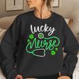 Lucky NurseSt Pattys Day Gift Shamrock Nurse  Women Crewneck Graphic Sweatshirt Gifts for Her