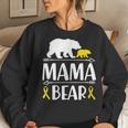 Mama Bear Childhood Cancer Awareness Gift Mom Of A Warrior Women Crewneck Graphic Sweatshirt Gifts for Her