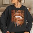 Melanin Lips Black History Month Afro African Pride Women Women Crewneck Graphic Sweatshirt Gifts for Her