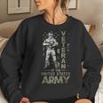 Mens Veteran Of The United States Army Retired Fathers Day Gift Women Crewneck Graphic Sweatshirt Gifts for Her