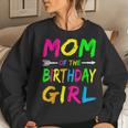 Mom Of The Birthday Girl Glows Retro 80S Party Glow Women Sweatshirt Gifts for Her