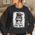 Mom Life And Fire Wife Firefighter Patriotic American Flag Women Sweatshirt Gifts for Her