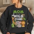 Mom Of The Wild One Zoo Birthday Safari Jungle Animal Women Sweatshirt Gifts for Her