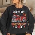 Mommy Of The Birthday Boy Firetruck Firefighter Party Women Crewneck Graphic Sweatshirt Gifts for Her