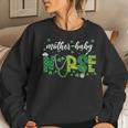 Mother Baby Nurse Postpartum Nurse St Patricks Day Women Crewneck Graphic Sweatshirt Gifts for Her