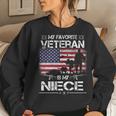 My Favorite Veteran Is My Niece - Flag Mother Veterans Day Women Crewneck Graphic Sweatshirt Gifts for Her
