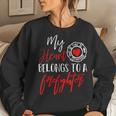 My Heart Belongs To A Firefighter Gift For Wife Girlfriend Women Crewneck Graphic Sweatshirt Gifts for Her
