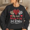 My Heart Belongs To Grader Valentines Day 3Rd Grade Teacher Women Crewneck Graphic Sweatshirt Gifts for Her