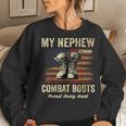 My Nephew Wears Combat Boots Proud Army Aunt Veteran Women Crewneck Graphic Sweatshirt Gifts for Her