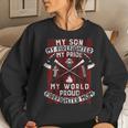 My Son My Firefighter Hero | Proud Firefighter Mom Mother Women Crewneck Graphic Sweatshirt Gifts for Her