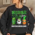 Nurses Love Shenanigans Funny Gnomes Nurse St Patricks Day V5 Women Crewneck Graphic Sweatshirt Gifts for Her