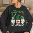 Nurses Love Shenanigans Funny Gnomes Nurse St Patricks Day V6 Women Crewneck Graphic Sweatshirt Gifts for Her