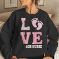 Ob Nurse Valentines Day Delivery Labor Nursing Lovers V2 Women Crewneck Graphic Sweatshirt Gifts for Her