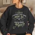 Once Protected Him Now He Protects Me Proud Army MomWomen Sweatshirt Gifts for Her