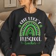 One Lucky Preschool Teacher St Patricks Day Funny Rainbow Women Crewneck Graphic Sweatshirt Gifts for Her