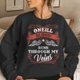 Oneill Blood Runs Through My Veins Family Christmas Women Crewneck Graphic Sweatshirt Gifts for Her
