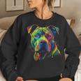 Pit Bull Mom Dog Lover Colorful Artistic Pitbull Owner Women Women Crewneck Graphic Sweatshirt Gifts for Her
