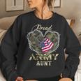 Proud Army Aunt With Heart American Flag For Veteran Women Crewneck Graphic Sweatshirt Gifts for Her