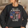 Proud Army Wife America Flag Us Military Pride Women Sweatshirt Gifts for Her