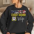 Proud Coast Guard Wife With American Flag For Veteran Day Women Crewneck Graphic Sweatshirt Gifts for Her