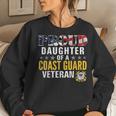 Proud Daughter Of A Coast Guard Veteran American Flag Gift Women Crewneck Graphic Sweatshirt Gifts for Her