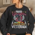 Proud Daughter Vietnam War Veteran American Flag Military Women Crewneck Graphic Sweatshirt Gifts for Her