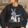 Rabbit Nurse Docter Medical Bunny Love Gift Happy Easter Day Women Crewneck Graphic Sweatshirt Gifts for Her