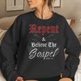 Repent & Believe – Motorcycle Christian Faith Gospel Biker Women Sweatshirt Gifts for Her