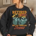 Retirement Vintage Gift Retired 2023 Not My Problem Anymore Women Crewneck Graphic Sweatshirt Gifts for Her
